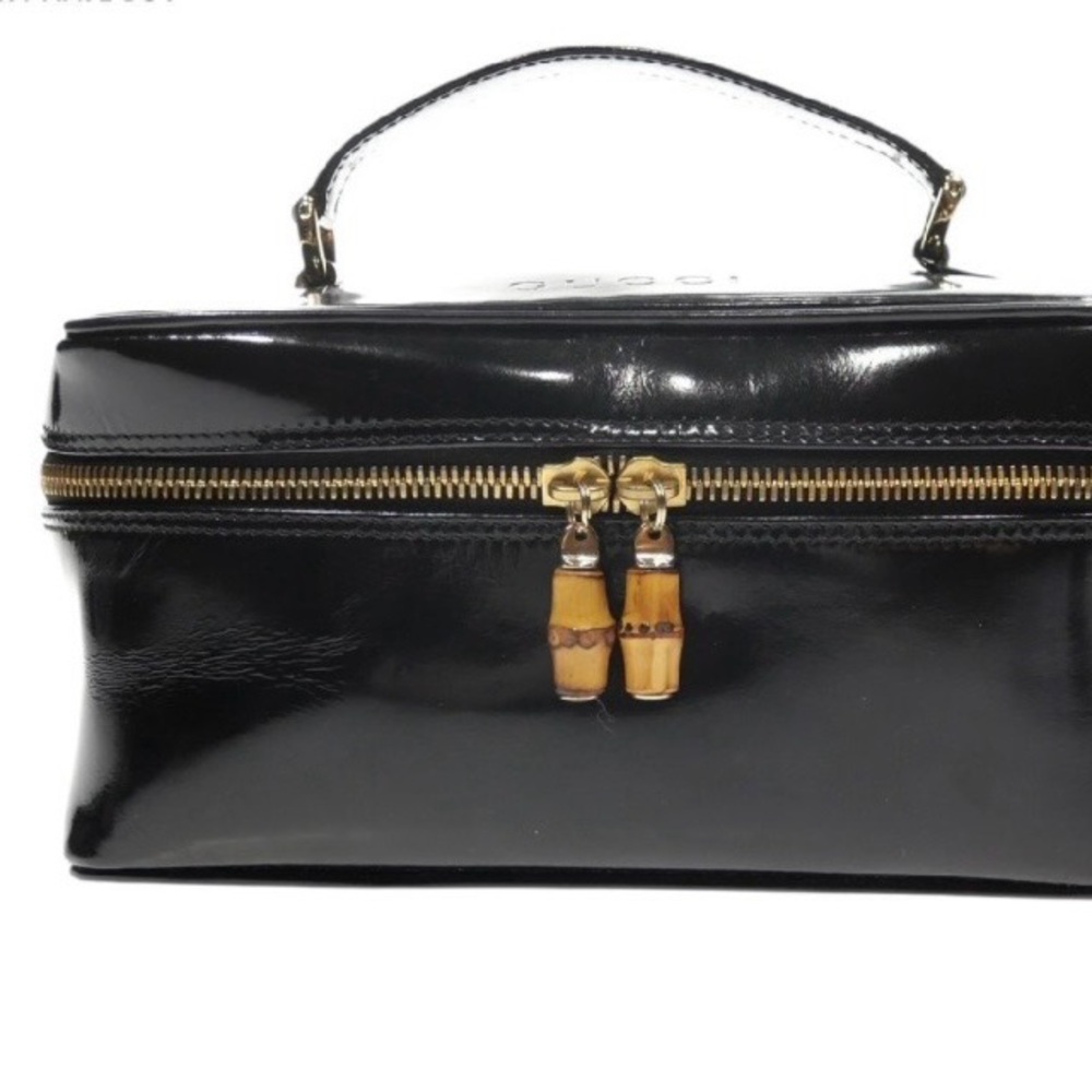 Gucci Black Patent Leather Vanity Bag
